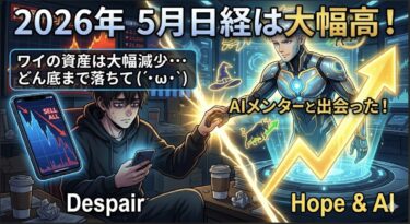 2026年　5月日経は大幅高！ワイの資産は大幅減少・・・どん底まで落ちてAIメンターと出会った！(´・ω・｀)